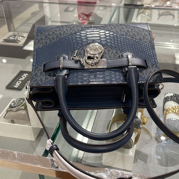 Michael Kors Hamilton Small Satchel Shoulder Crossbody Bag 
Navy Multi 
NWT - Picture 11 of 16